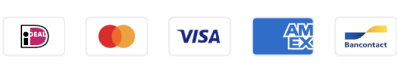 Betaalmethodes: iDEAL, Mastercard, Visa, American Express, Bancontact